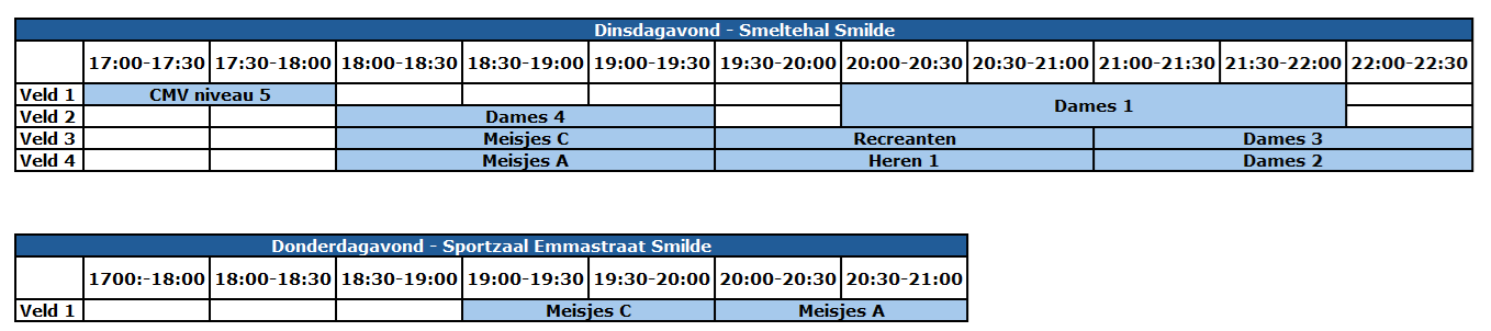 20240920 Trainingstijden